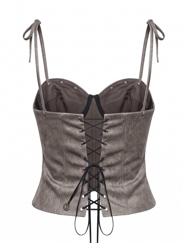 Pierced Velvet Patterned Corset