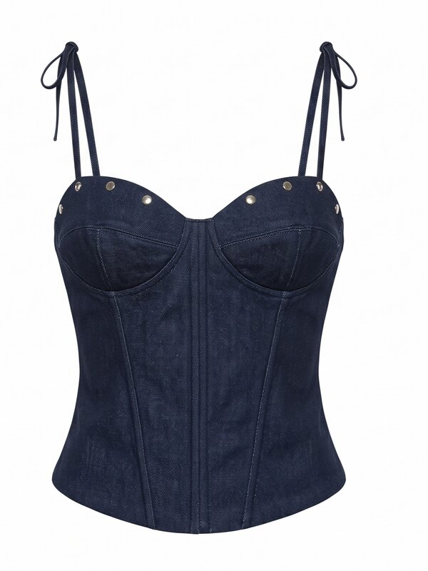 Pierced Denim Corset