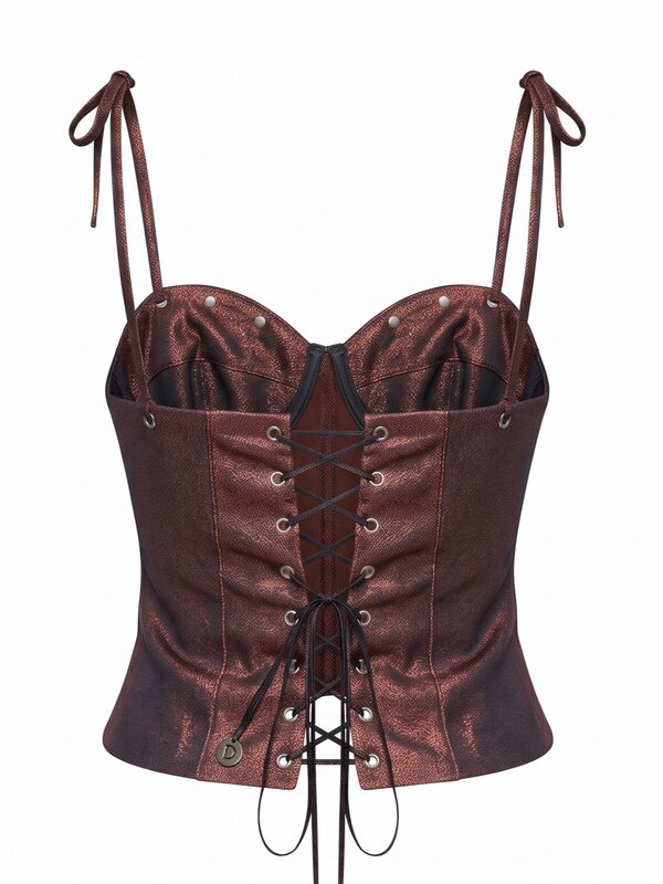 Pierced Red Shimmer Corset