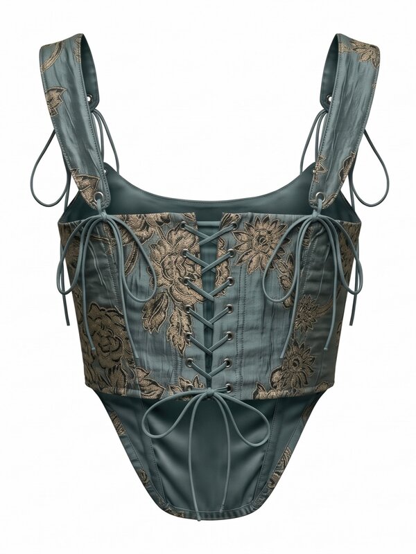 Velora Patterned Turquoise Corset